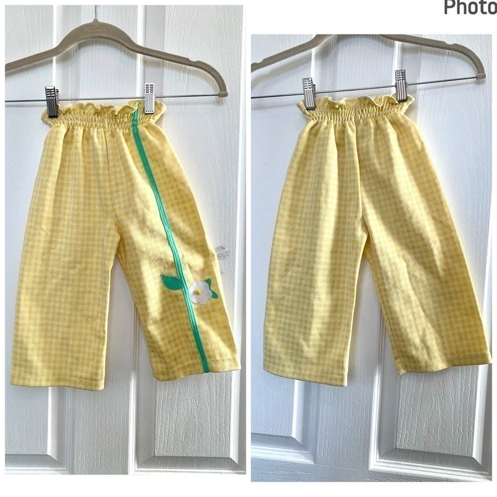 Kmart Togs vintage gingham pants polyester toddler trousers kids 24 month girls